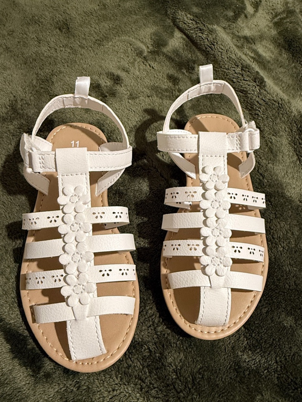 Carter's White Floral Strap Girls' Sandals